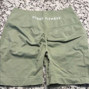 Women's Green Surge Fitness Shorts